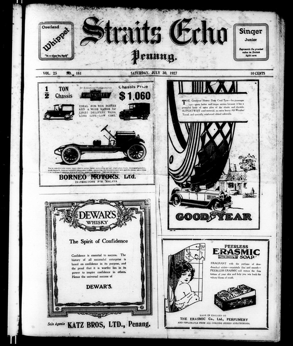 Miniature of Straits Echo 30 July 1927