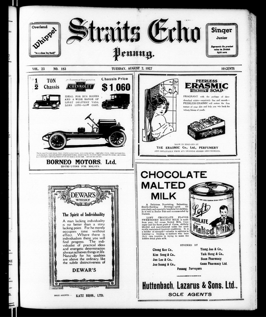 Miniature of Straits Echo 02 August 1927