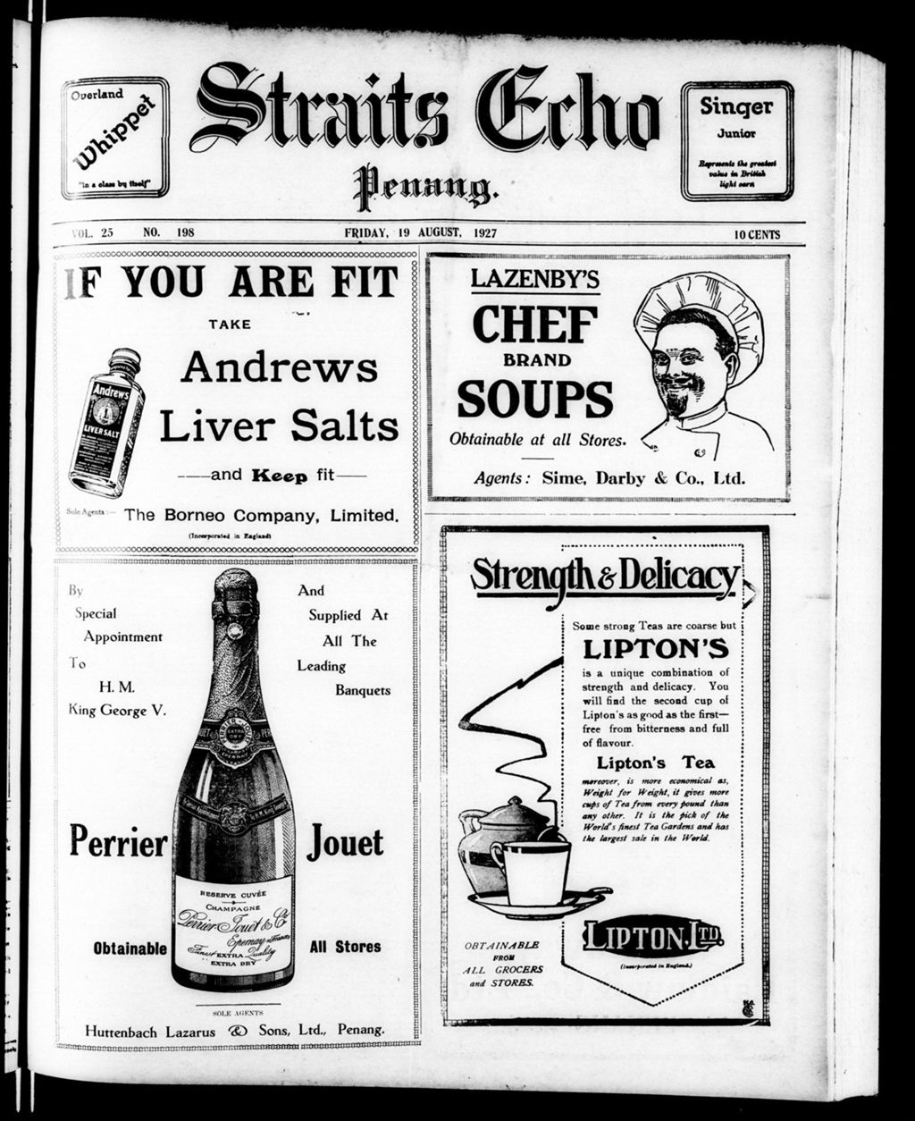 Miniature of Straits Echo 19 August 1927