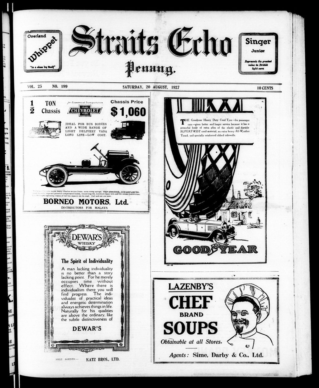 Miniature of Straits Echo 20 August 1927