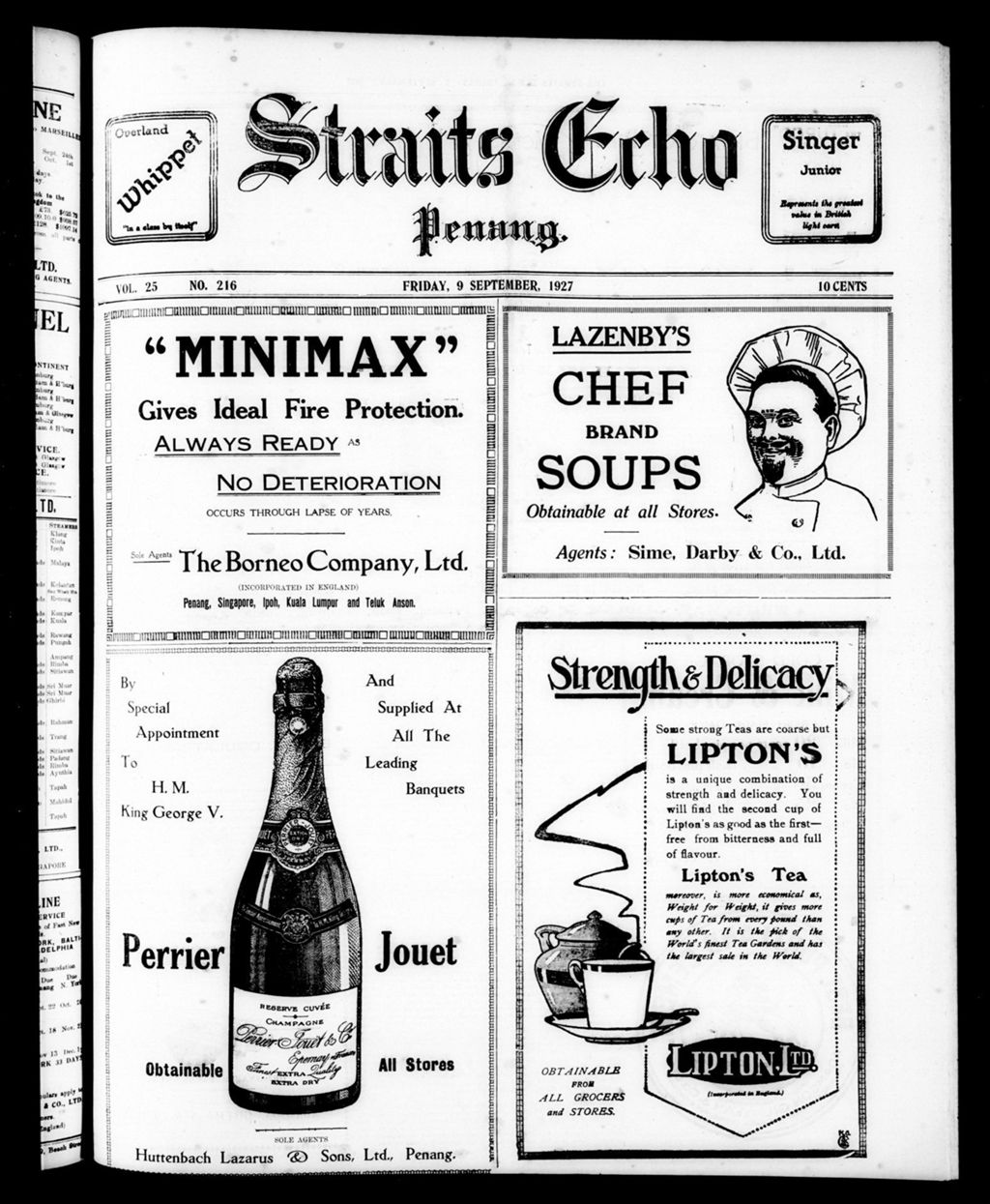 Miniature of Straits Echo 09 September 1927