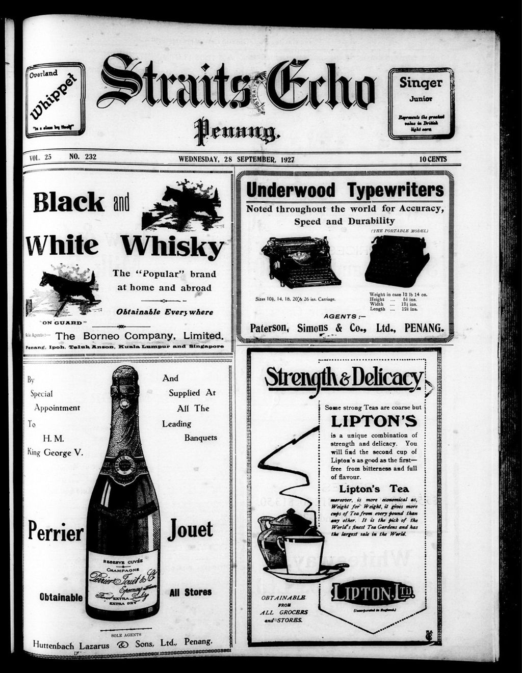 Miniature of Straits Echo 28 September 1927