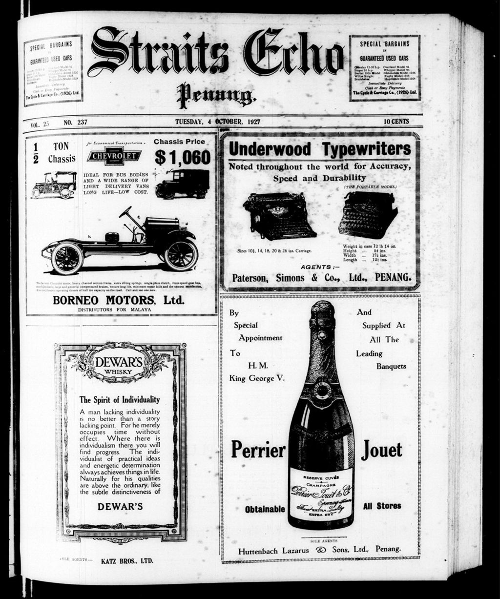 Miniature of Straits Echo 04 October 1927