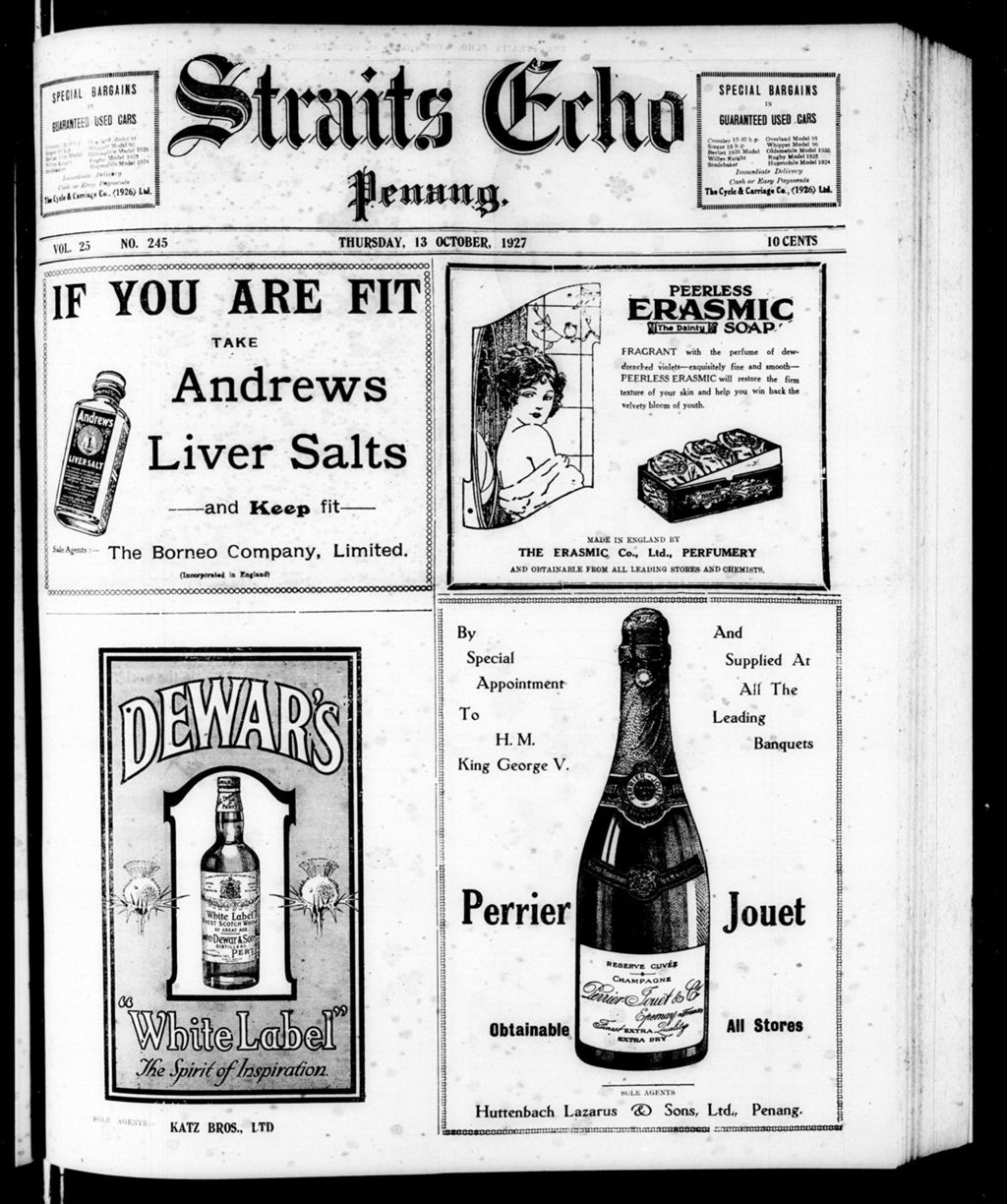 Miniature of Straits Echo 13 October 1927