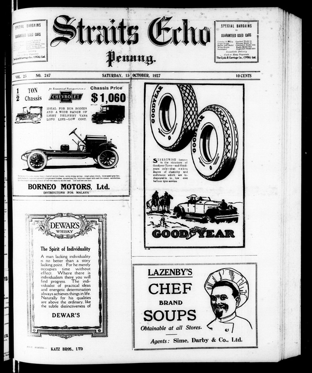 Miniature of Straits Echo 15 October 1927