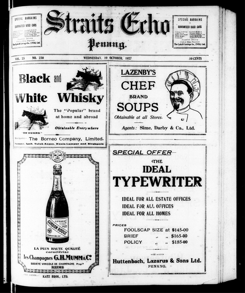 Miniature of Straits Echo 19 October 1927