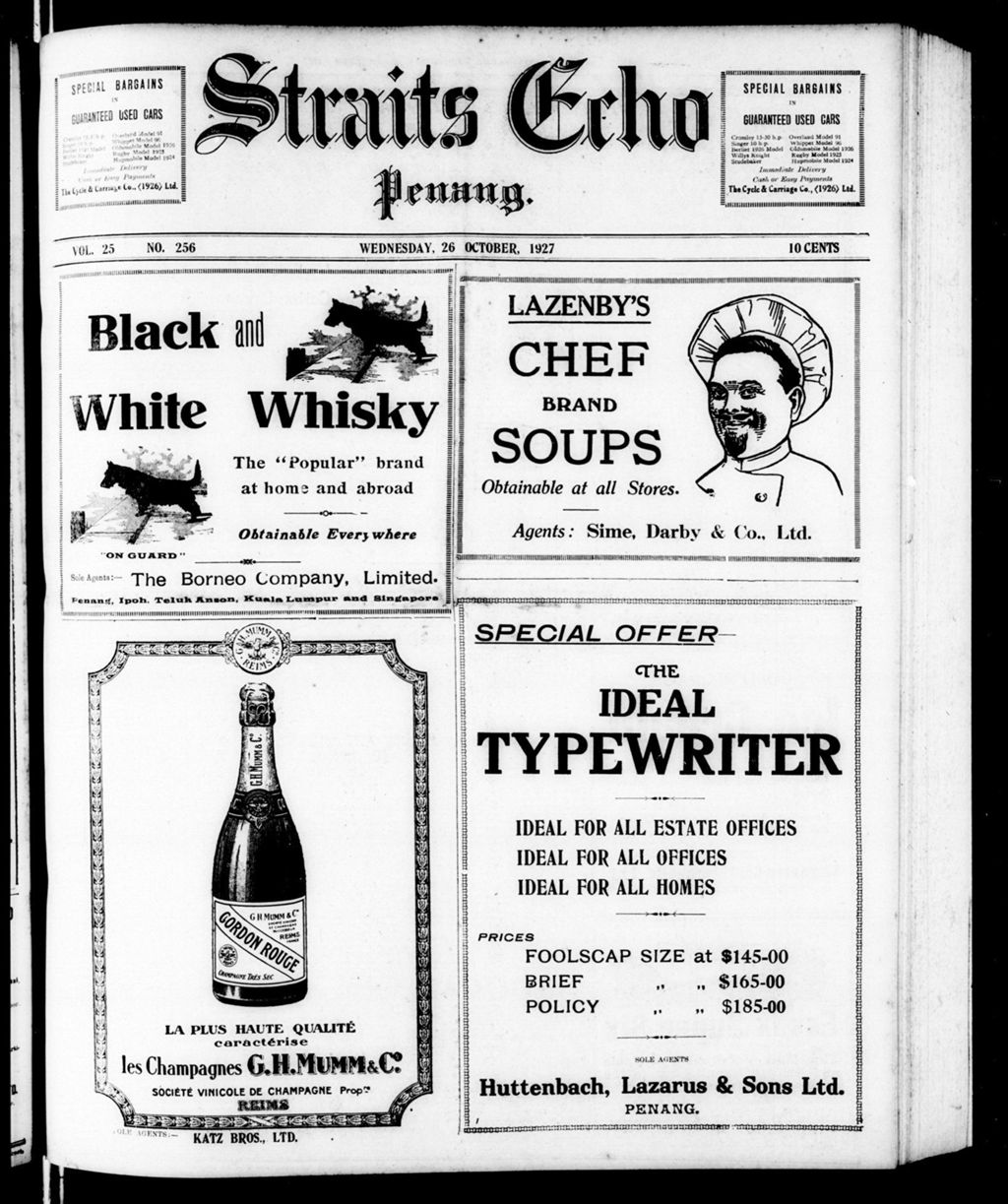 Miniature of Straits Echo 26 October 1927