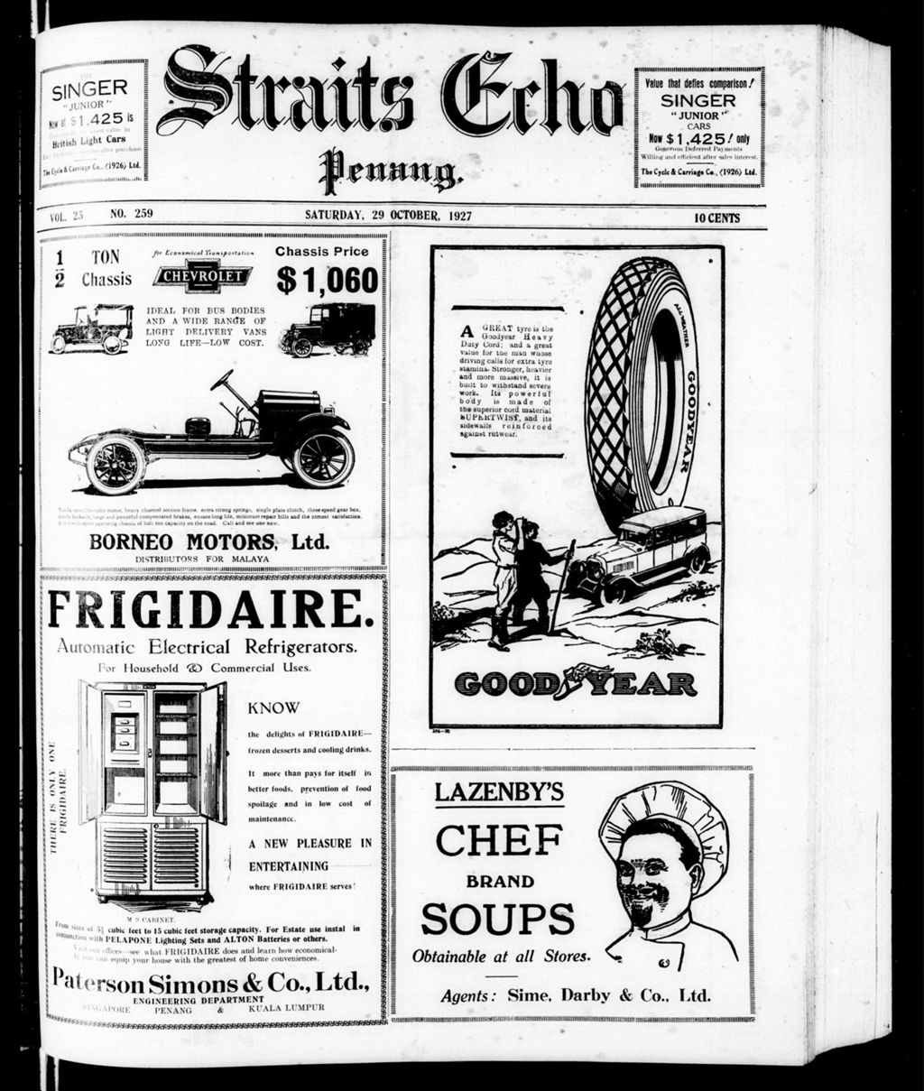 Miniature of Straits Echo 29 October 1927