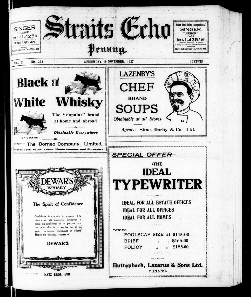 Miniature of Straits Echo 16 November 1927