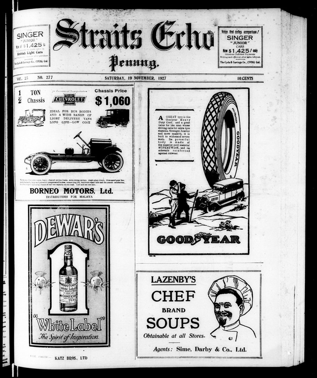 Miniature of Straits Echo 19 November 1927