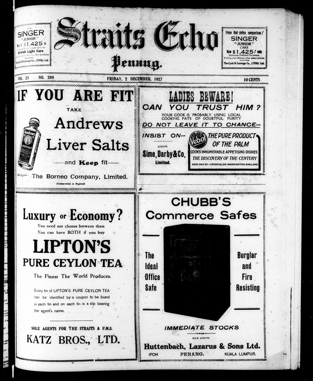 Miniature of Straits Echo 02 December 1927