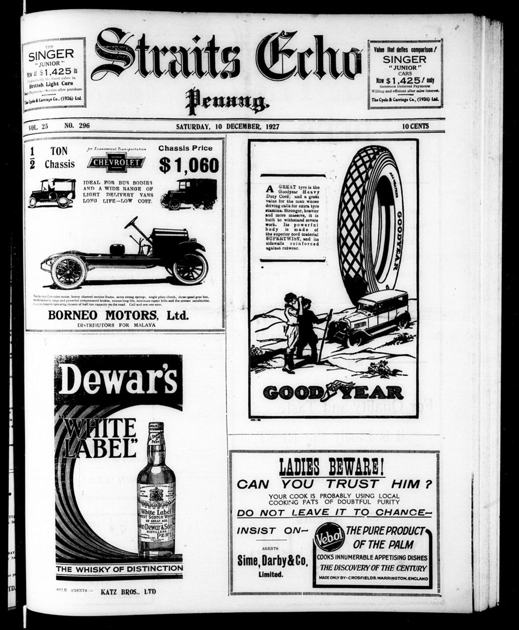 Miniature of Straits Echo 10 December 1927