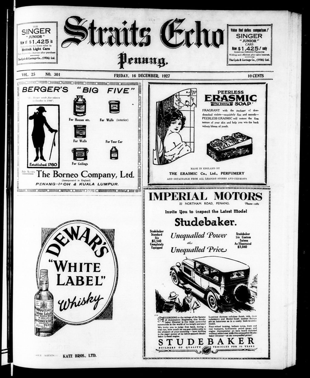 Miniature of Straits Echo 16 December 1927