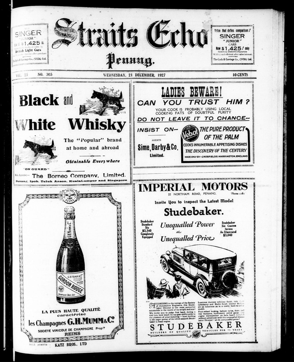 Miniature of Straits Echo 21 December 1927