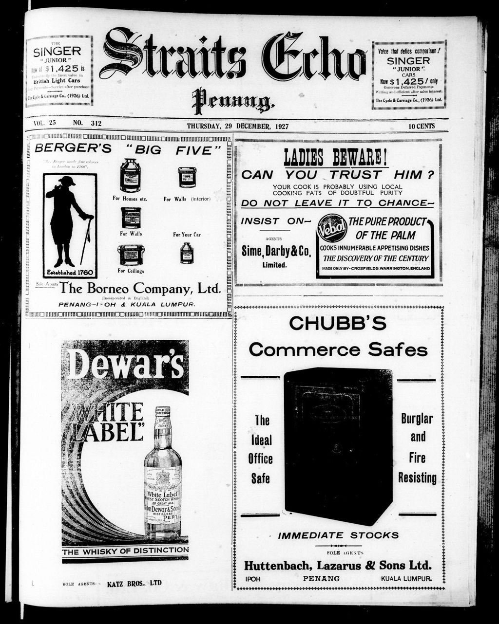 Miniature of Straits Echo 29 December 1927