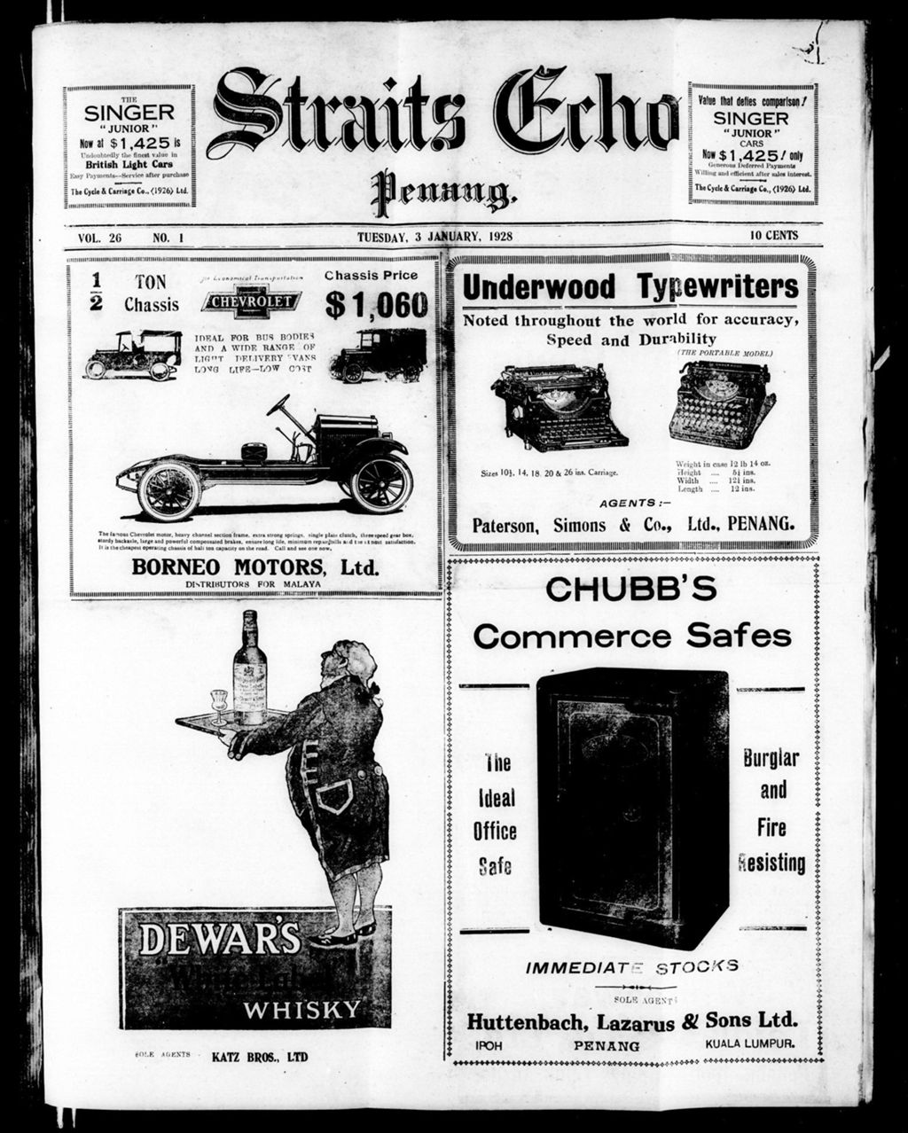 Miniature of Straits Echo 03 January 1928