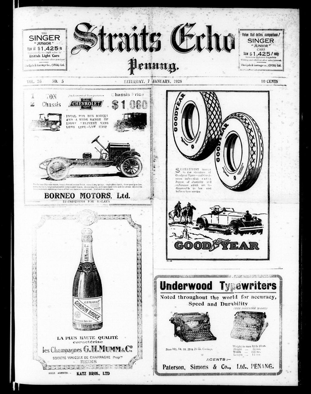 Miniature of Straits Echo 07 January 1928