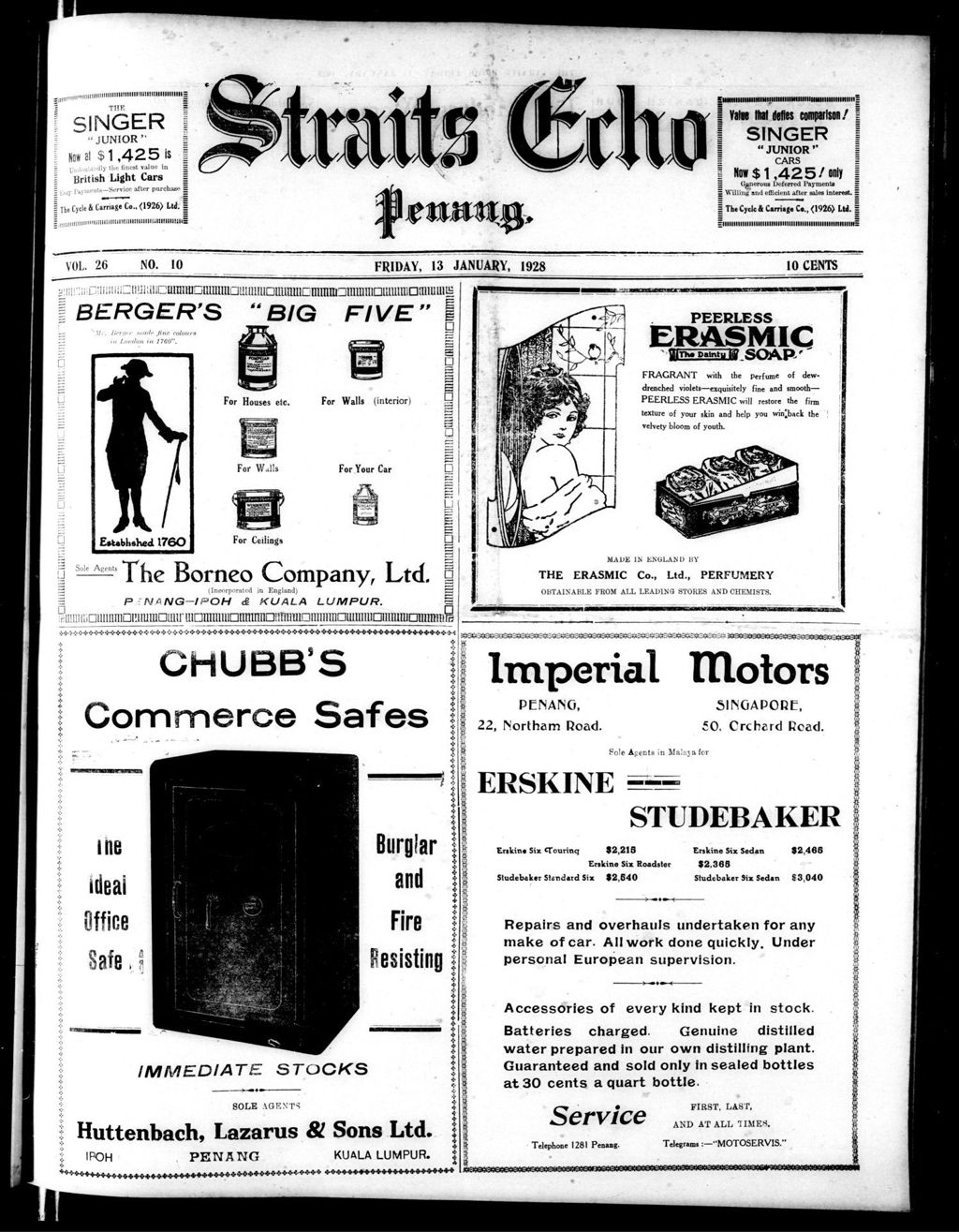 Miniature of Straits Echo 13 January 1928