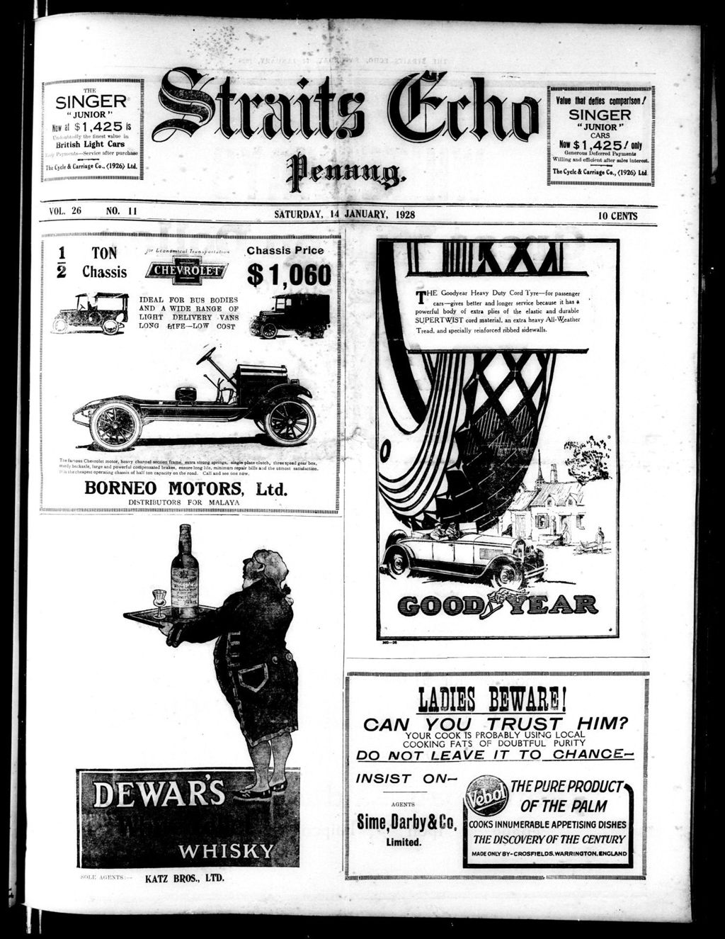 Miniature of Straits Echo 14 January 1928