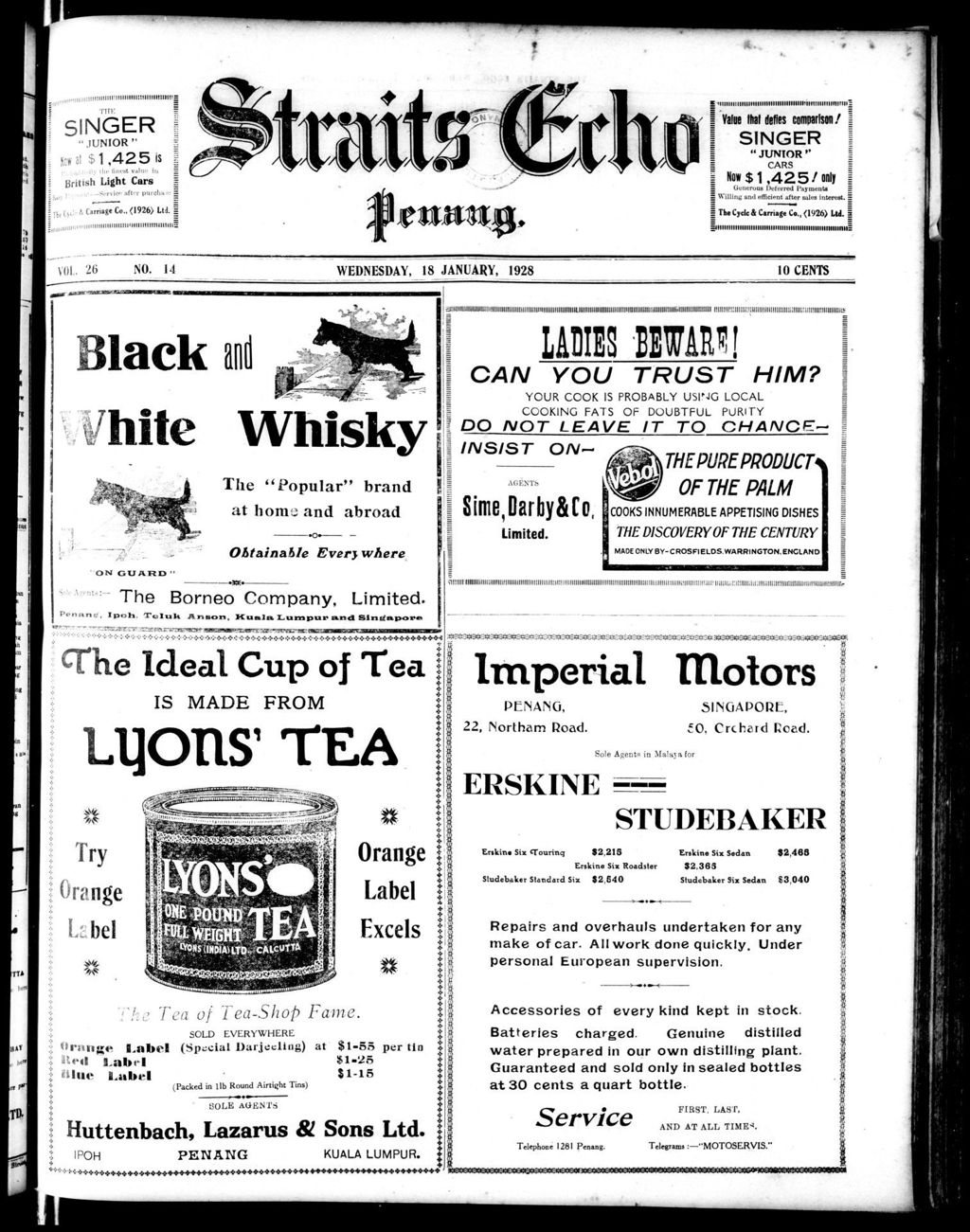 Miniature of Straits Echo 18 January 1928