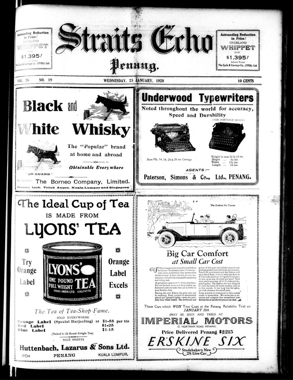 Miniature of Straits Echo 25 January 1928