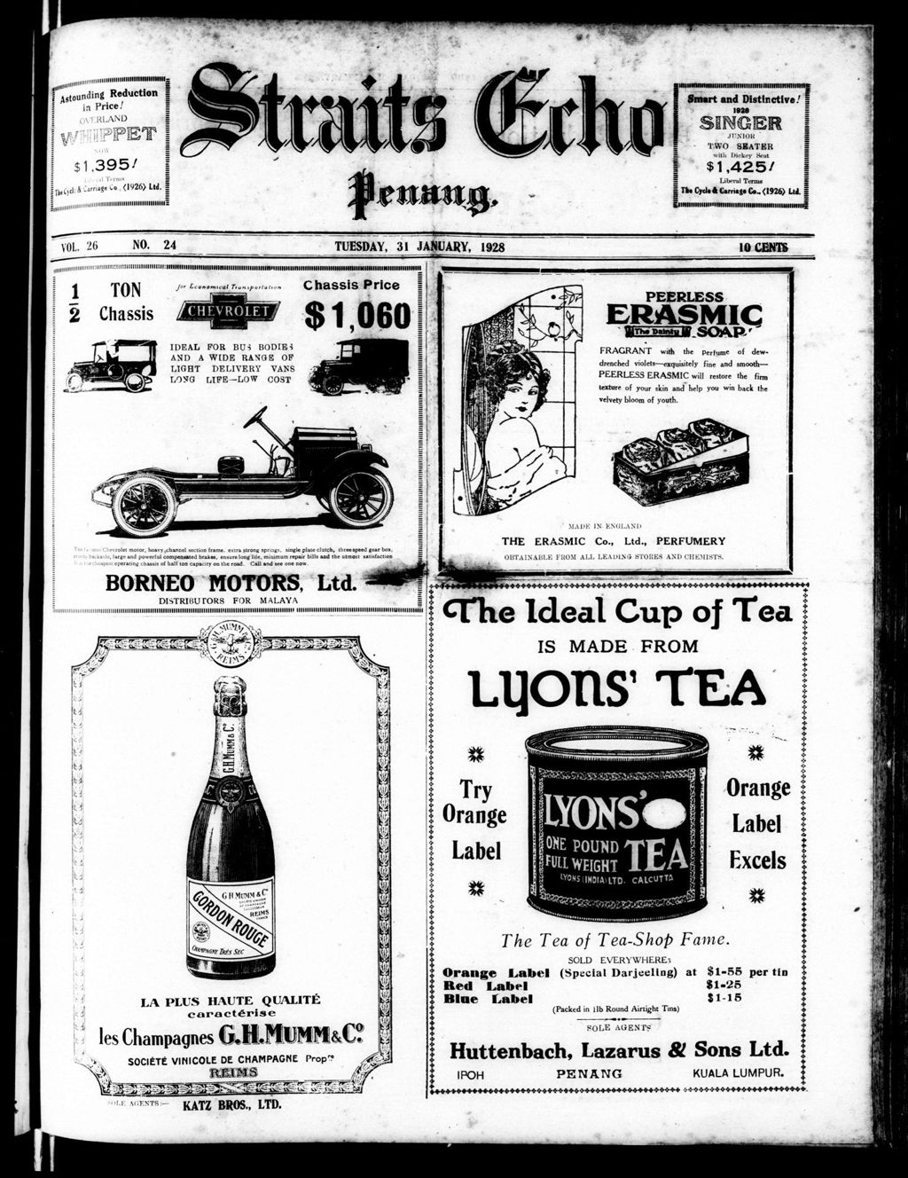 Miniature of Straits Echo 31 January 1928