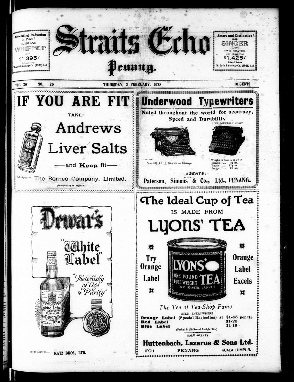 Miniature of Straits Echo 02 February 1928