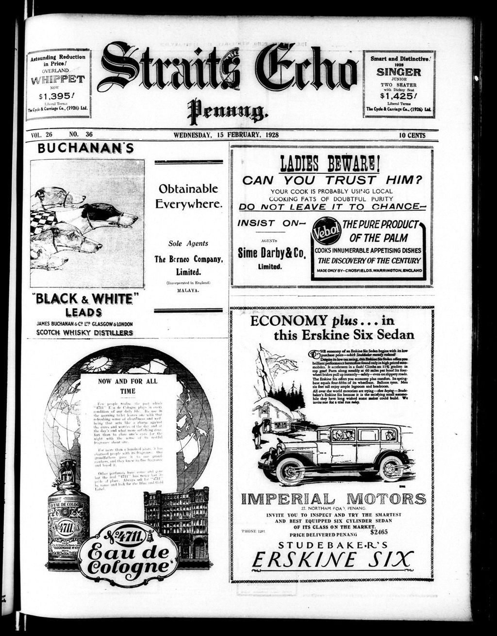 Miniature of Straits Echo 15 February 1928