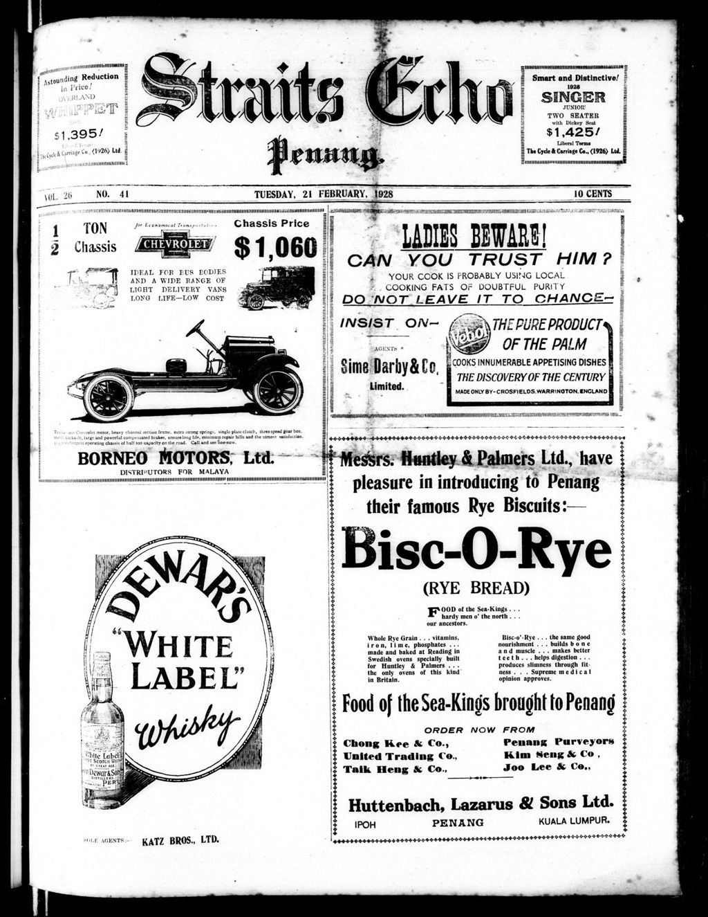 Miniature of Straits Echo 21 February 1928