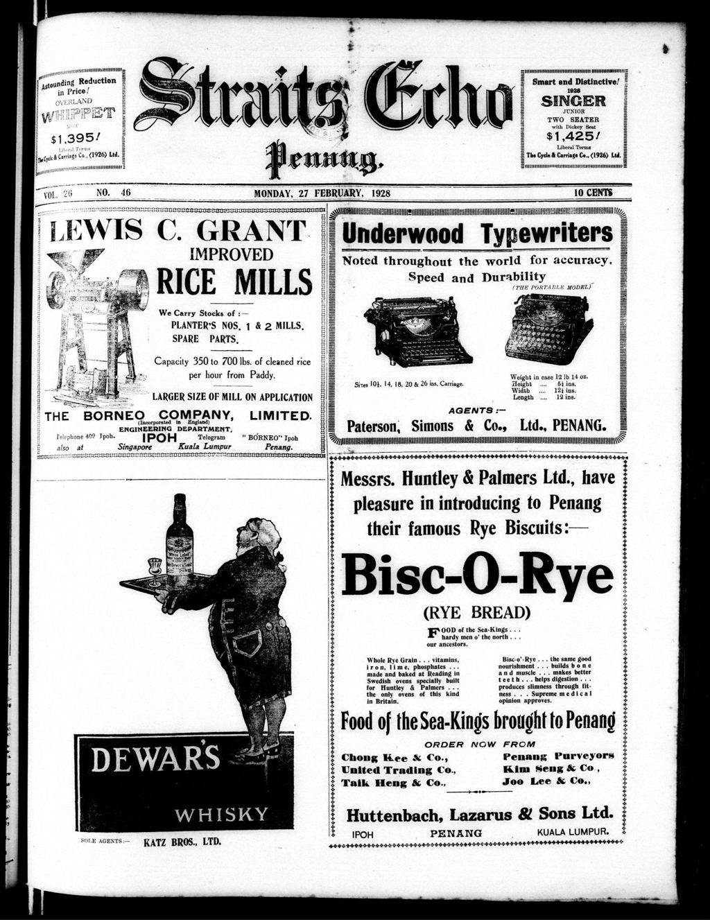 Miniature of Straits Echo 27 February 1928