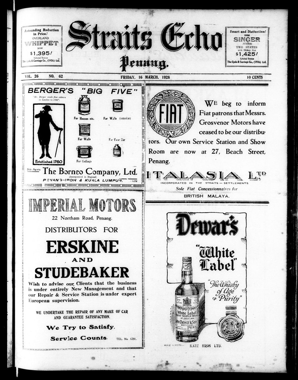 Miniature of Straits Echo 16 March 1928