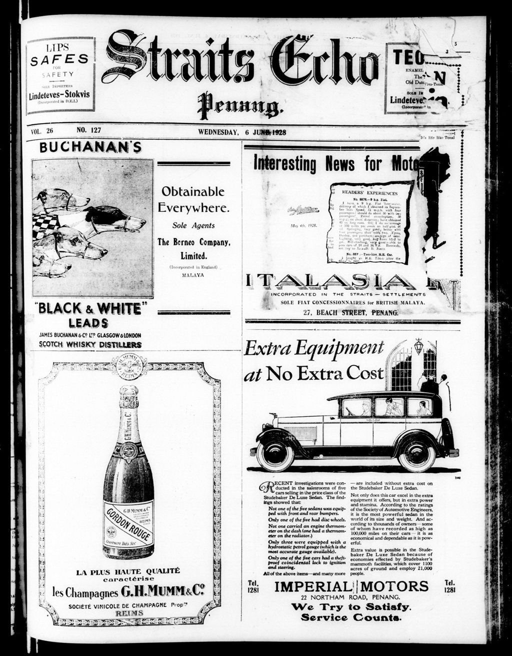 Miniature of Straits Echo 06 June 1928