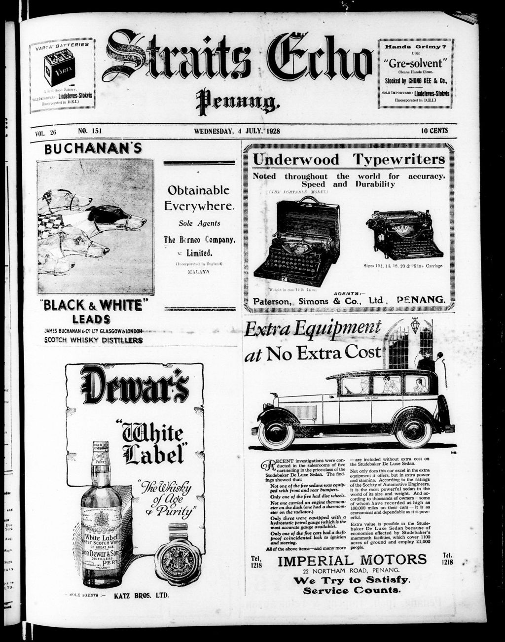 Miniature of Straits Echo 04 July 1928