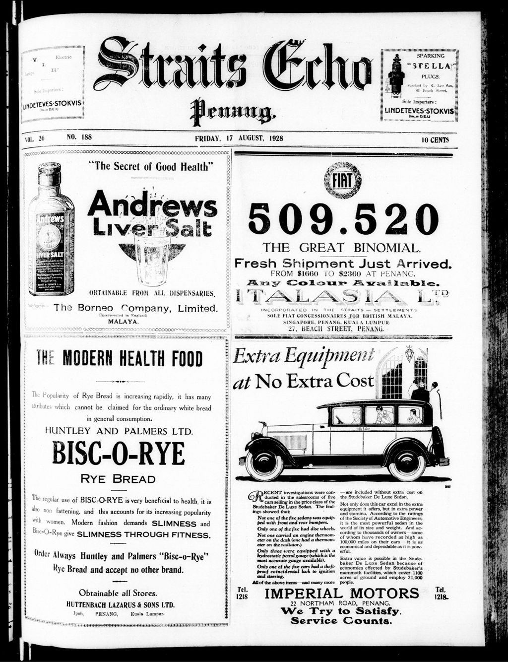 Miniature of Straits Echo 17 August 1928