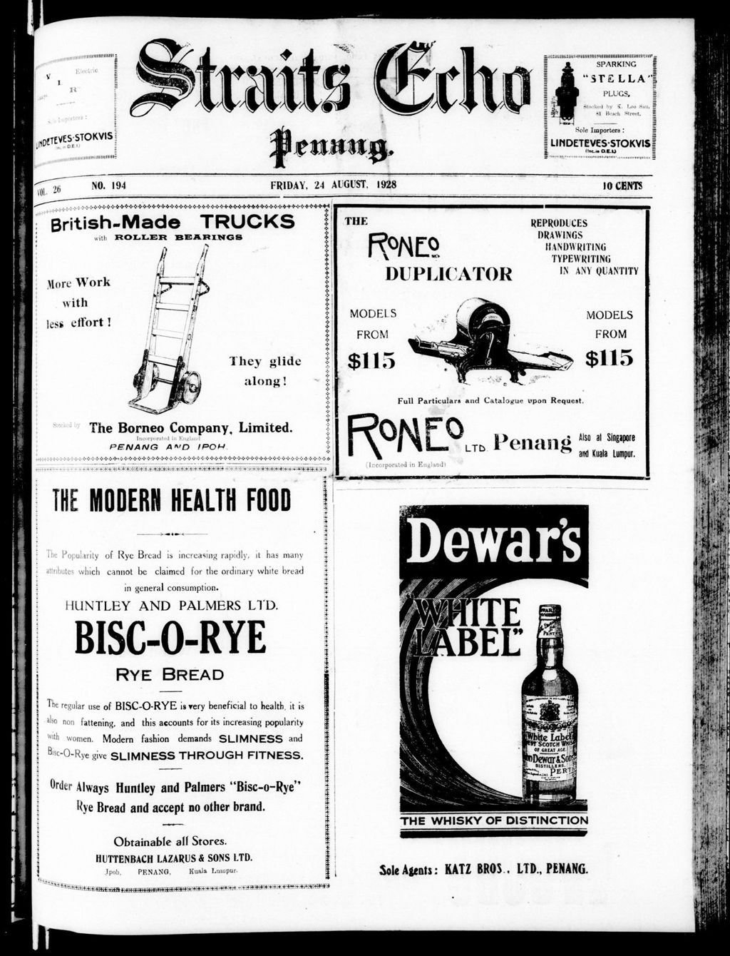 Miniature of Straits Echo 24 August 1928