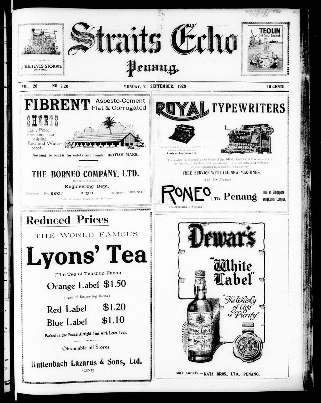 Miniature of Straits Echo 24 September 1928