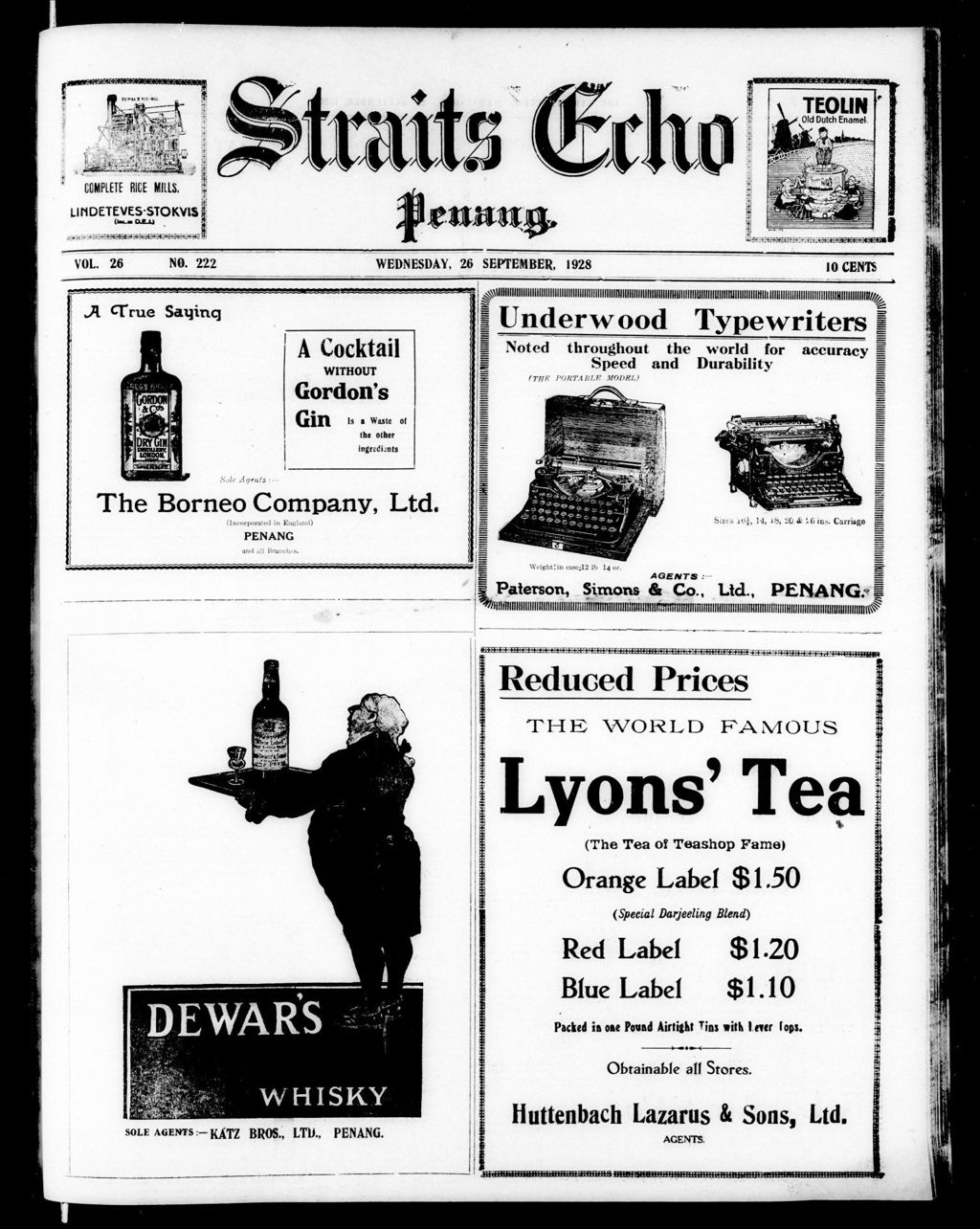 Miniature of Straits Echo 26 September 1928