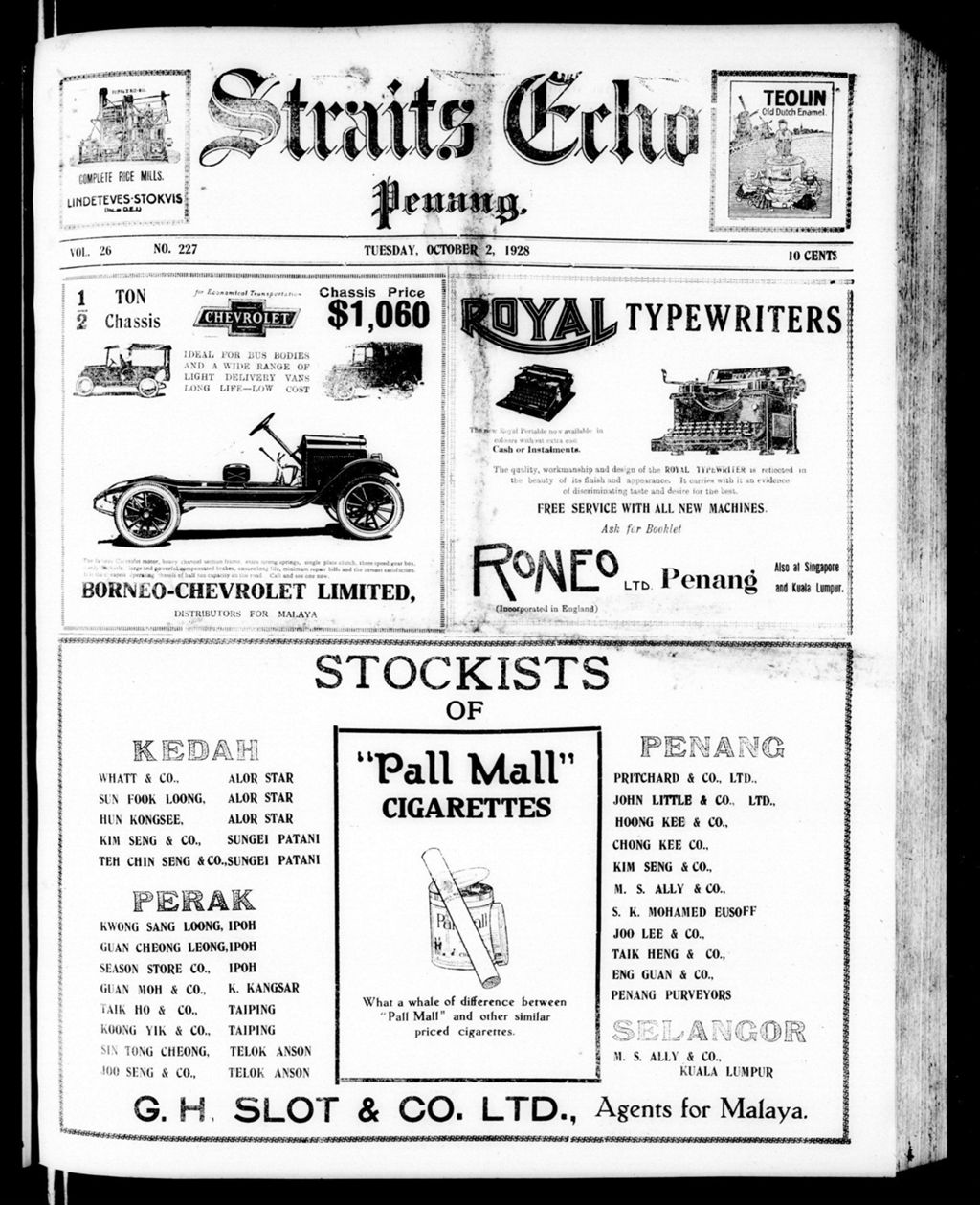 Miniature of Straits Echo 02 October 1928