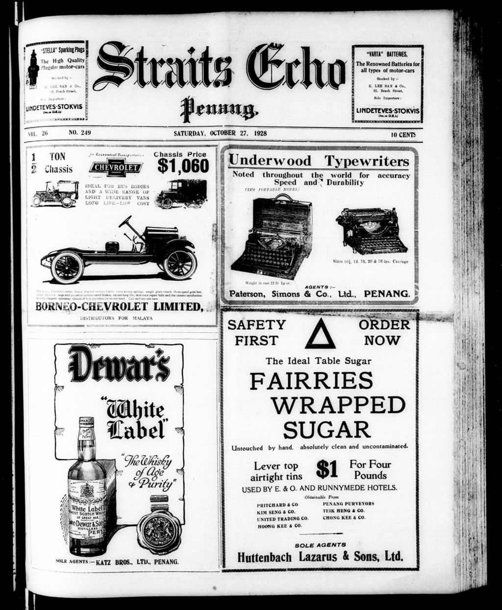 Miniature of Straits Echo 27 October 1928