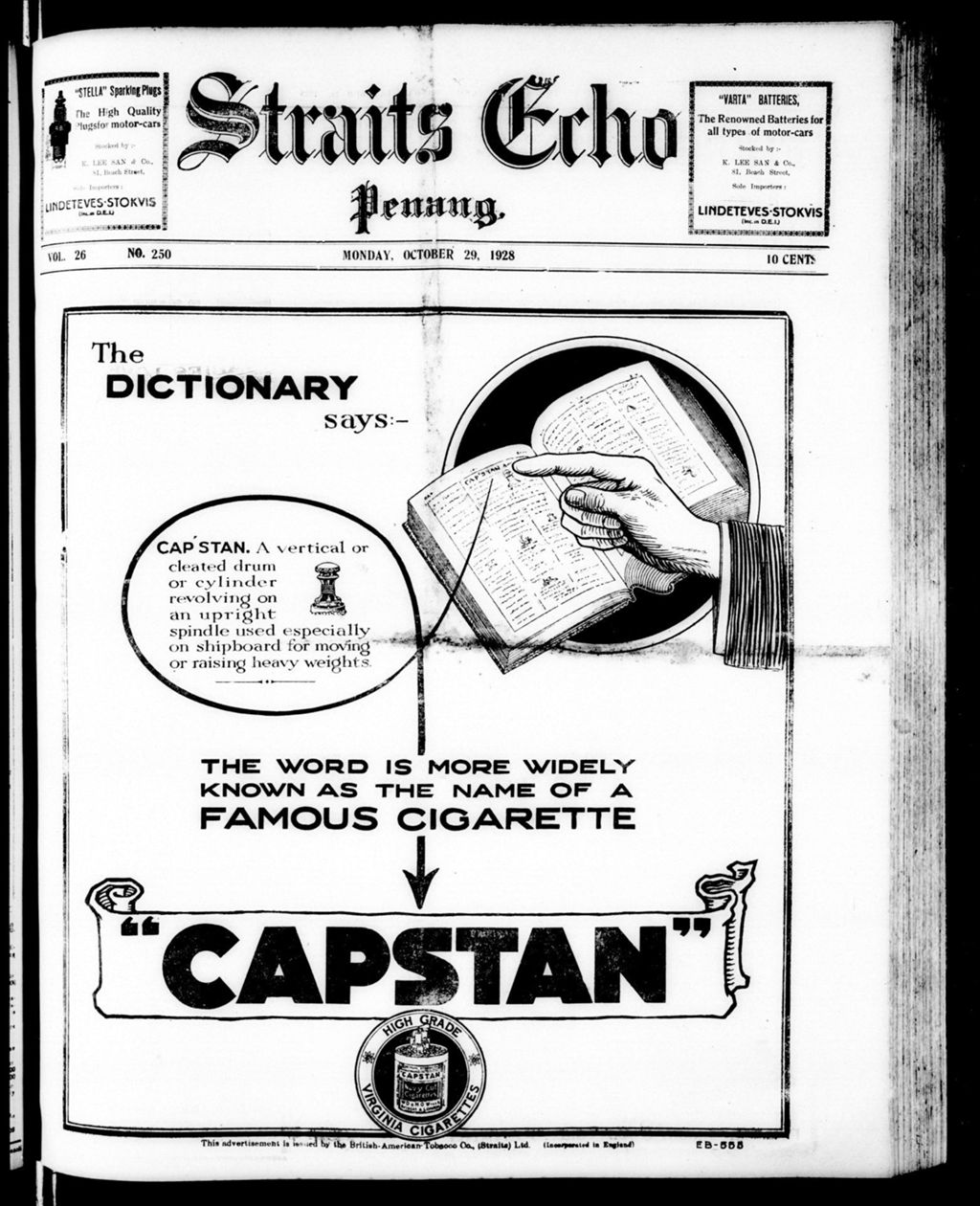 Miniature of Straits Echo 29 October 1928