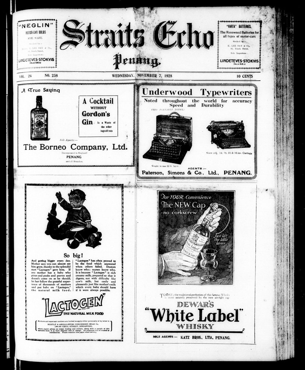 Miniature of Straits Echo 07 November 1928