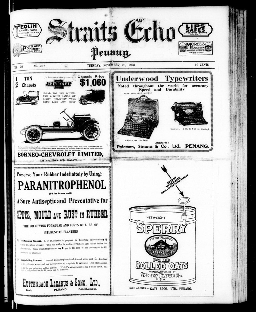 Miniature of Straits Echo 20 November 1928