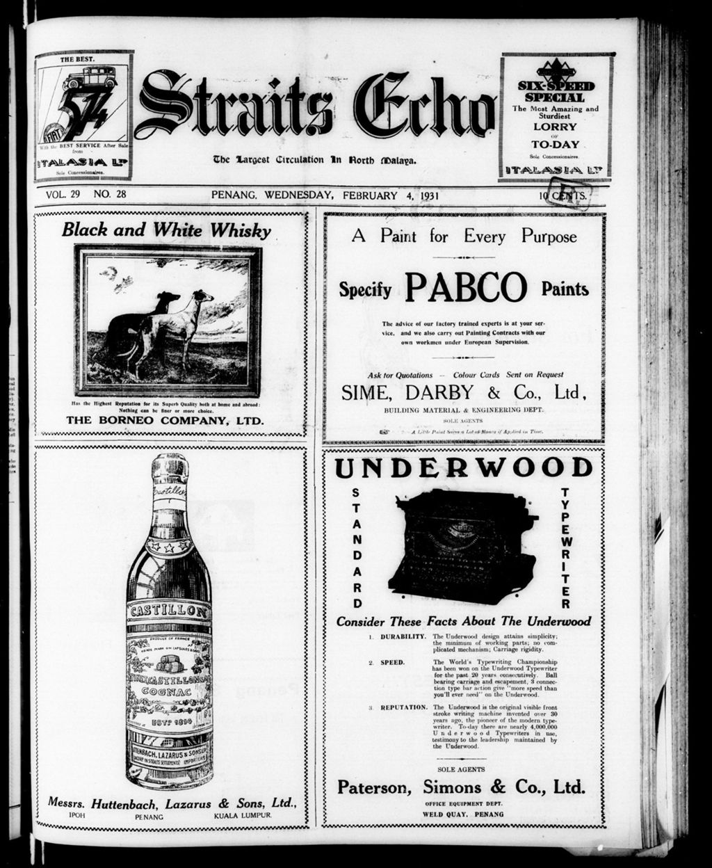 Miniature of Straits Echo 04 February 1931