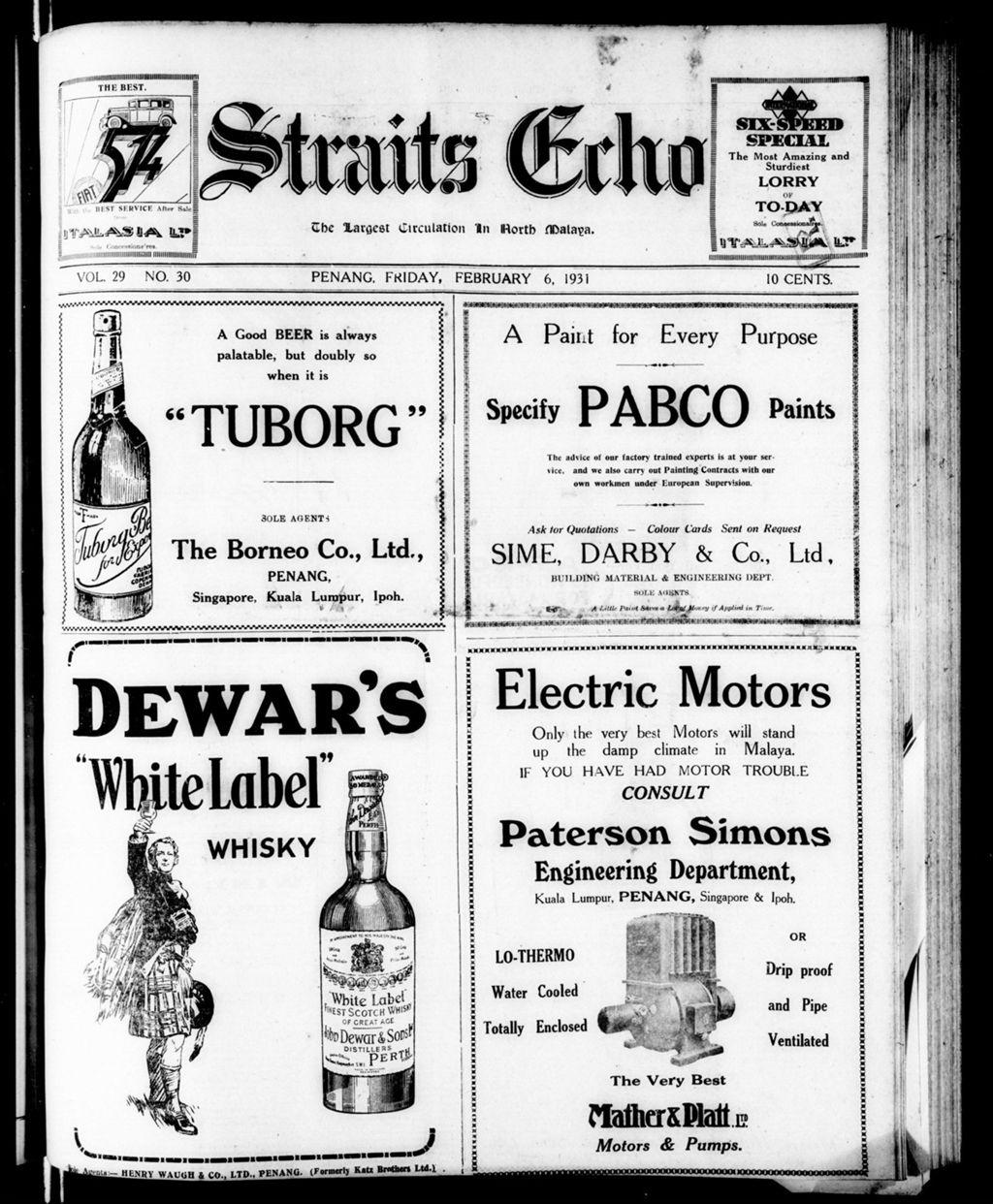 Miniature of Straits Echo 06 February 1931