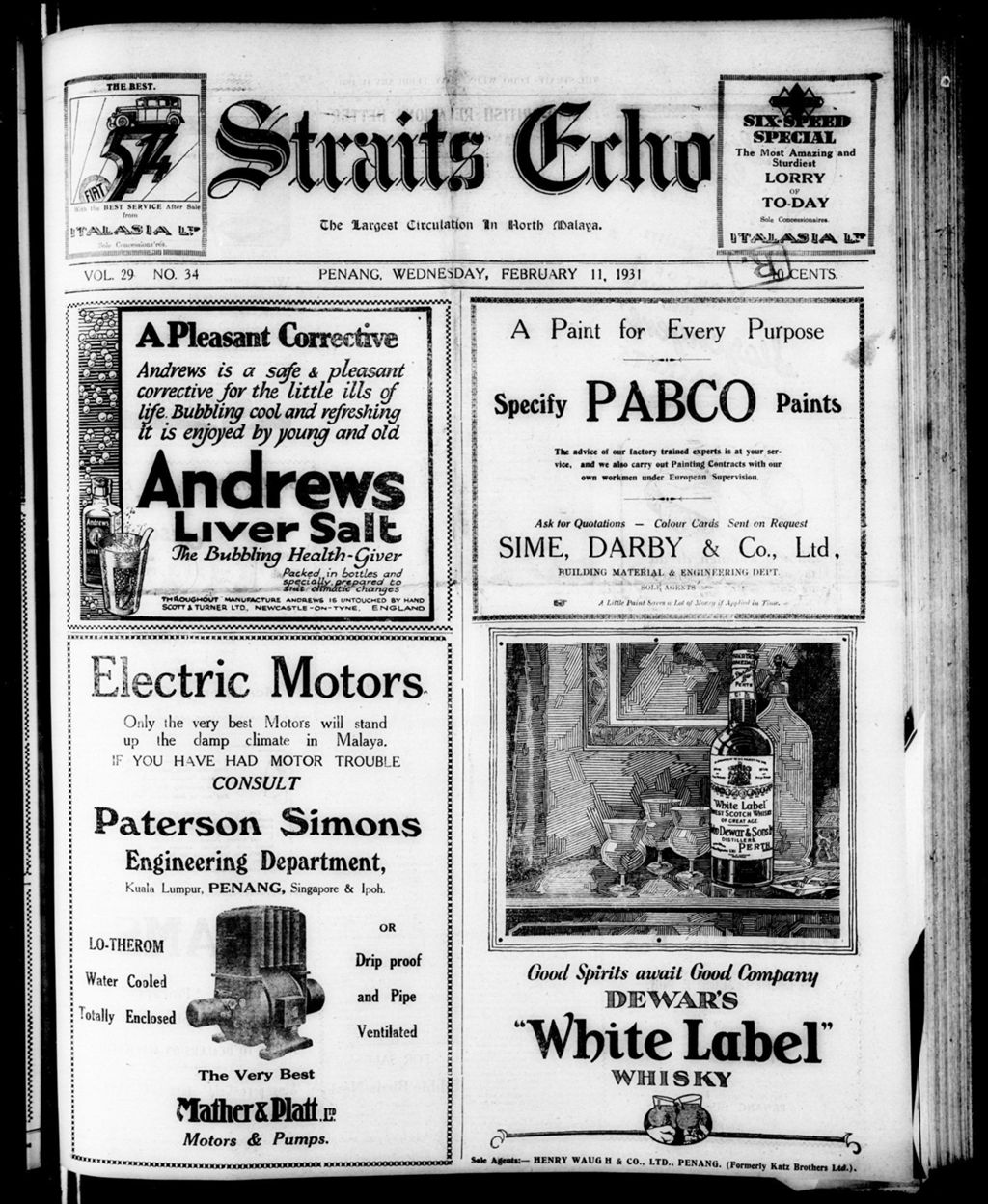 Miniature of Straits Echo 11 February 1931