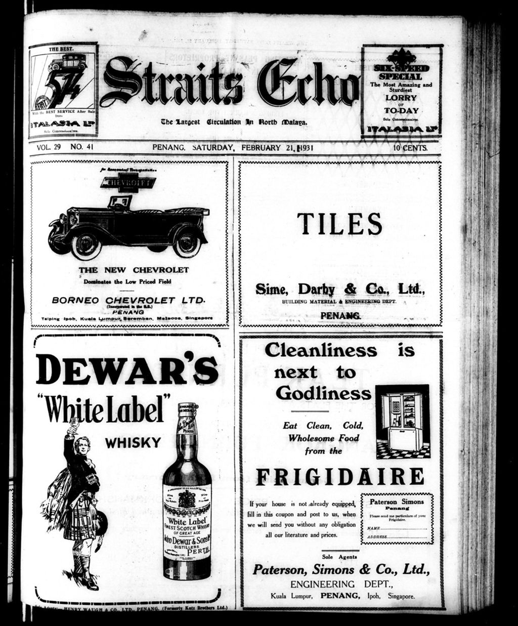 Miniature of Straits Echo 21 February 1931