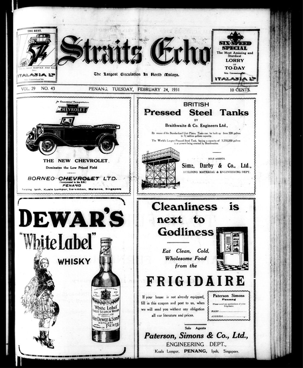 Miniature of Straits Echo 24 February 1931