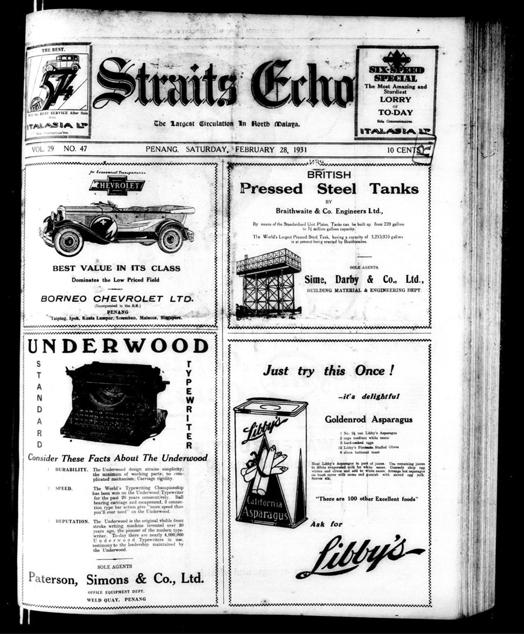 Miniature of Straits Echo 28 February 1931