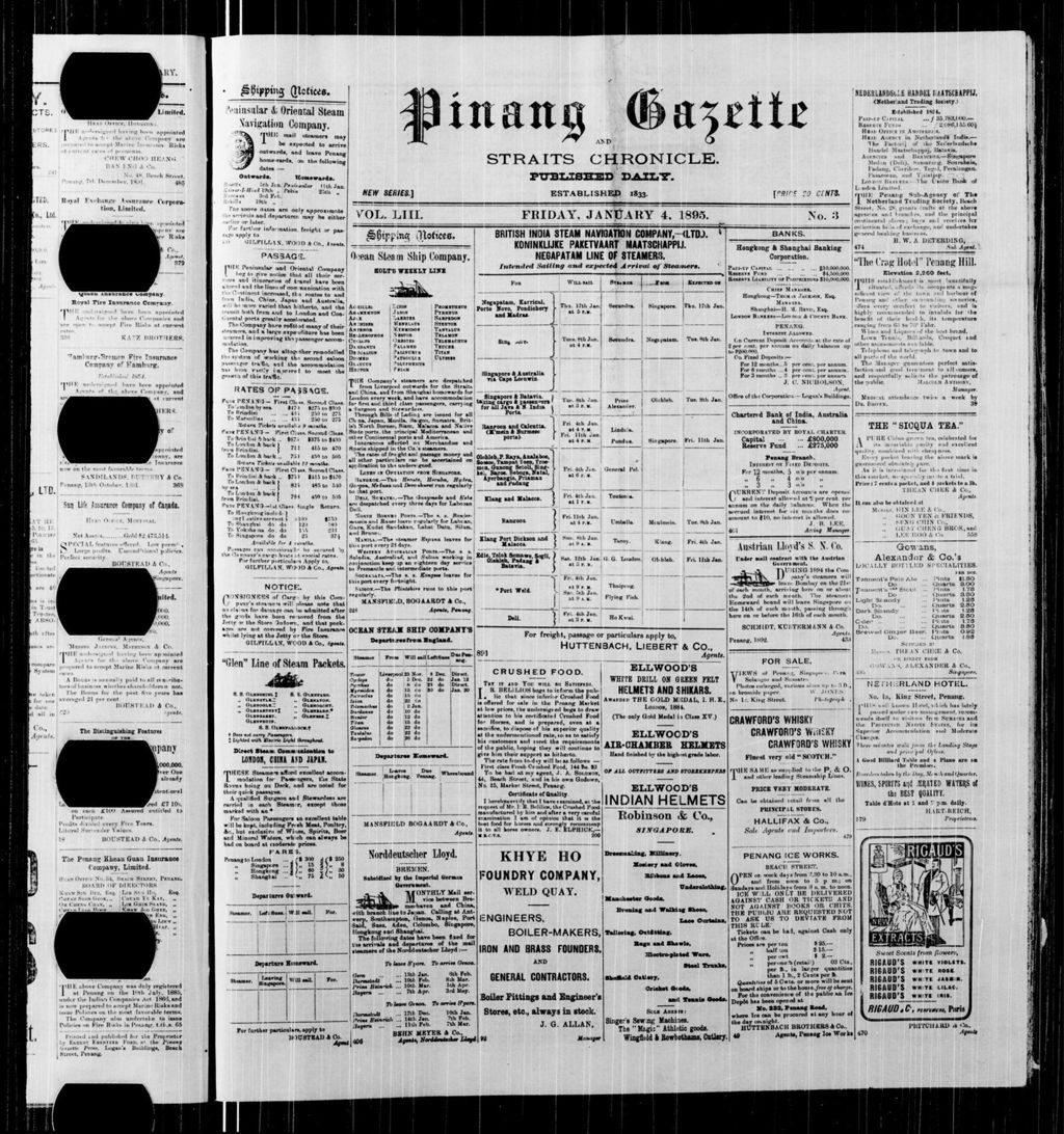 Miniature of Pinang Gazette and Straits Chronicle 04 January 1895