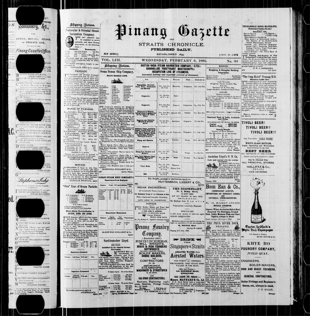 Miniature of Pinang Gazette and Straits Chronicle 06 February 1895